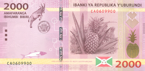 Burundi Full Set 500 1000 2000 5000 10000 p50 p54 2015 UNC Banknotes 