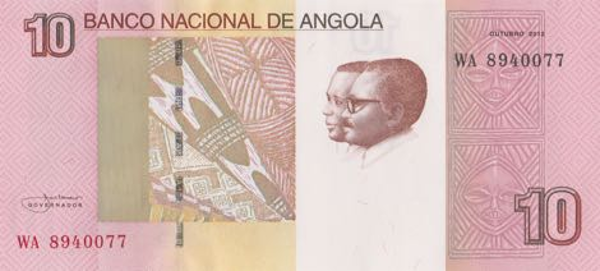 ANGOLA 5 AND 10 KWANZAS 2012/2017 Almost UNC Notes /// Waterfalls /// 