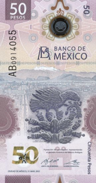 Front of Mexico's 50 Pesos Note